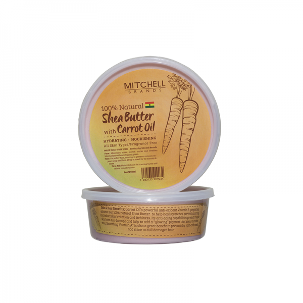 100% Natural Shea Butter Jar Enhanced with Carrot Oil 8oz - International  Beauty Supplies LLC